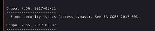 Versión del servicio Drupal