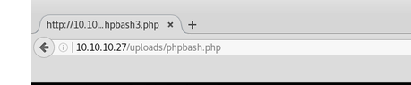 Enlace a phpbash.php en la página principal