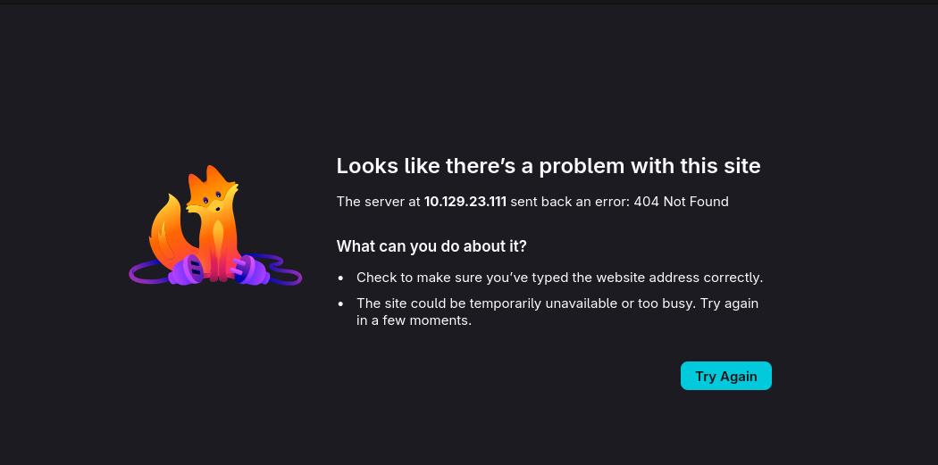 Respuesta 404 del servidor web