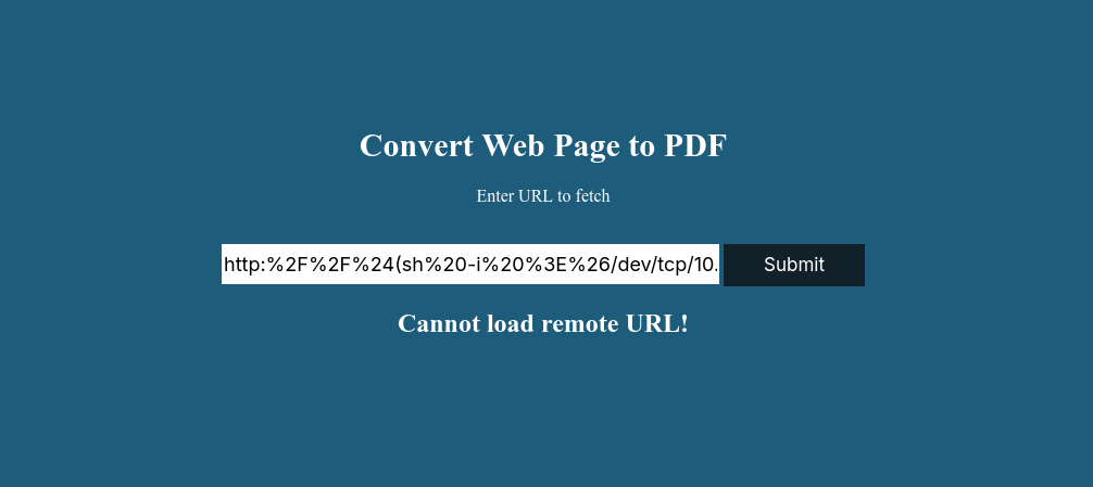 URL maliciosa &mdash; primer intento